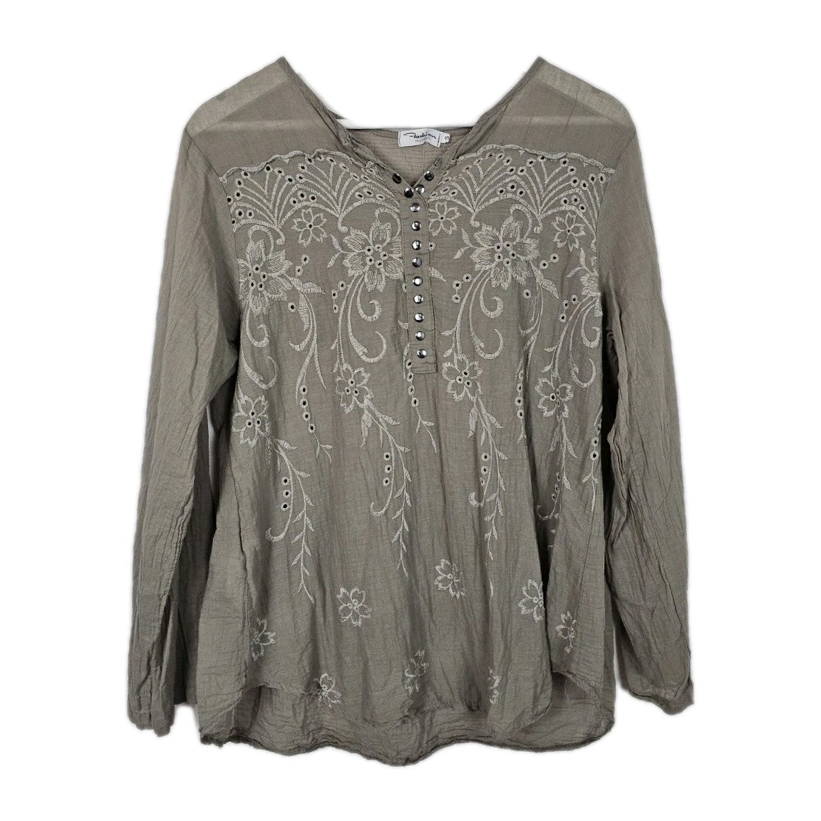 EK10913 Damen Bluse von Fashion Highlight, Grau, Gr. S0