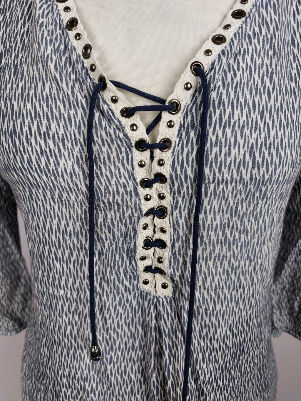 EK4999 Damen Bluse von BiBA, grau-weiß, Gr.342