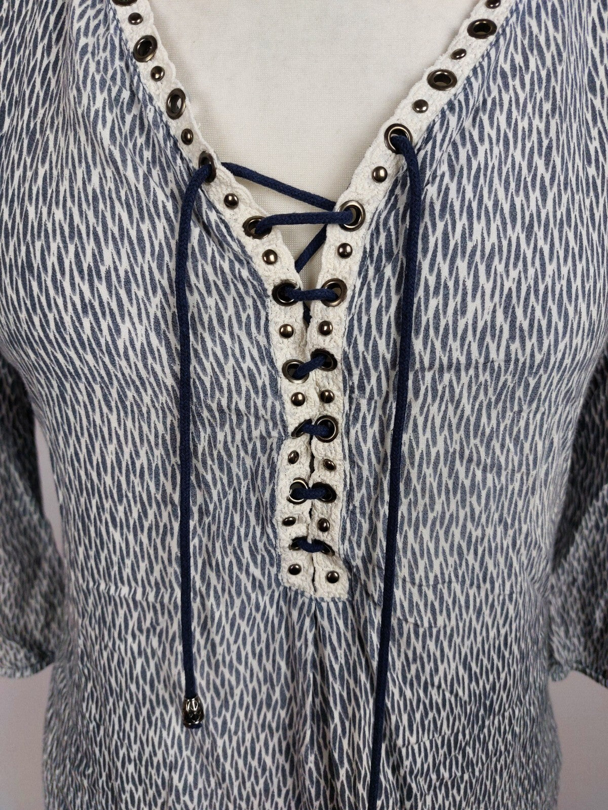 EK4999 Damen Bluse von BiBA, grau-weiß, Gr.342