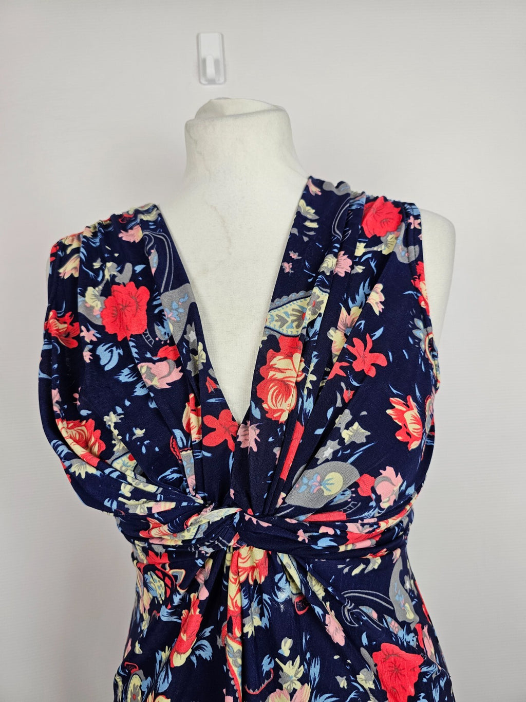 EK6404 Damen Kleid, Dunkelblau/ Mehrfarbig, Gr.:S/M1