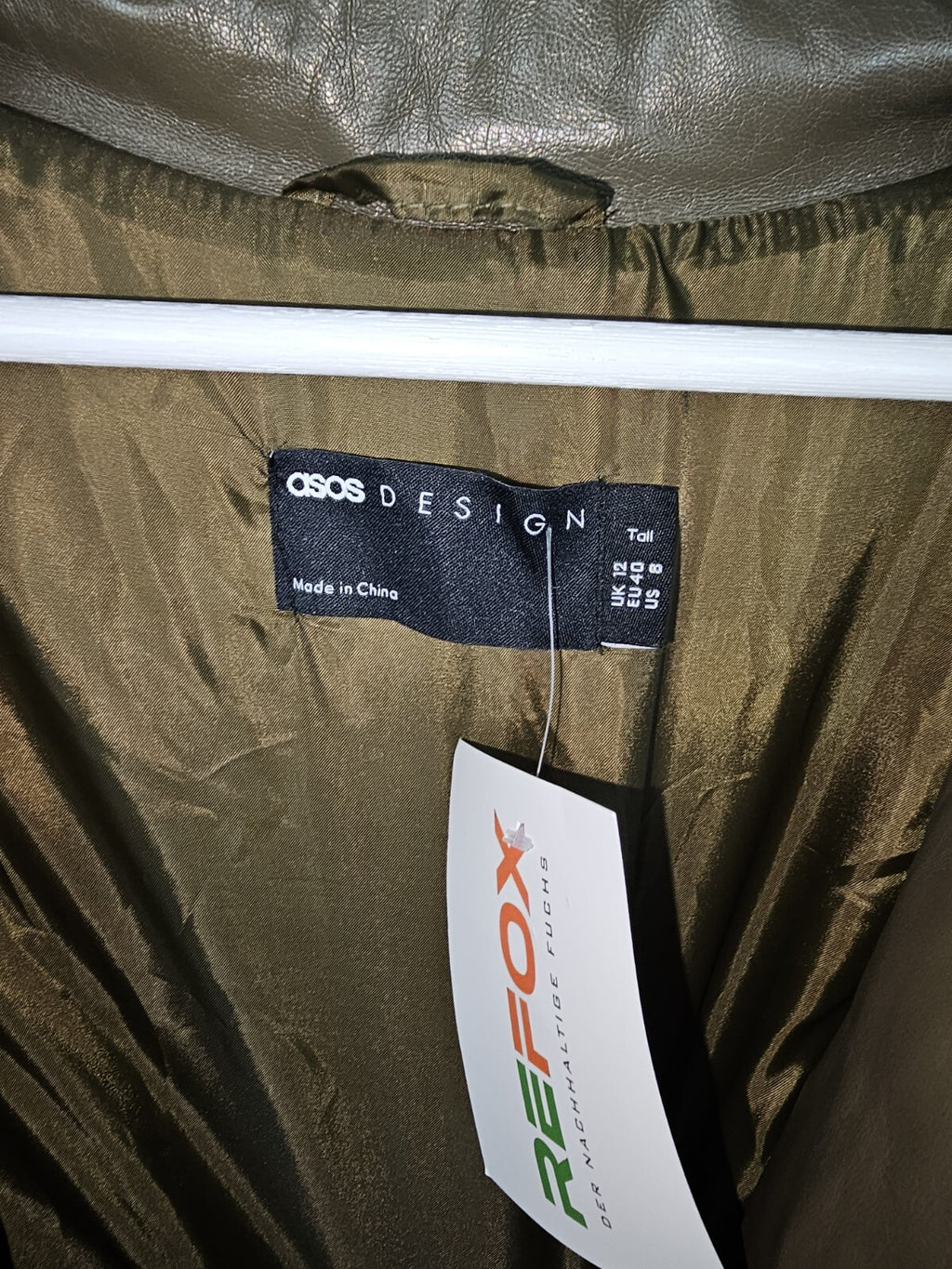 EK6916 Damen Mantel von Asos, Olivengrün,  Gr. 402