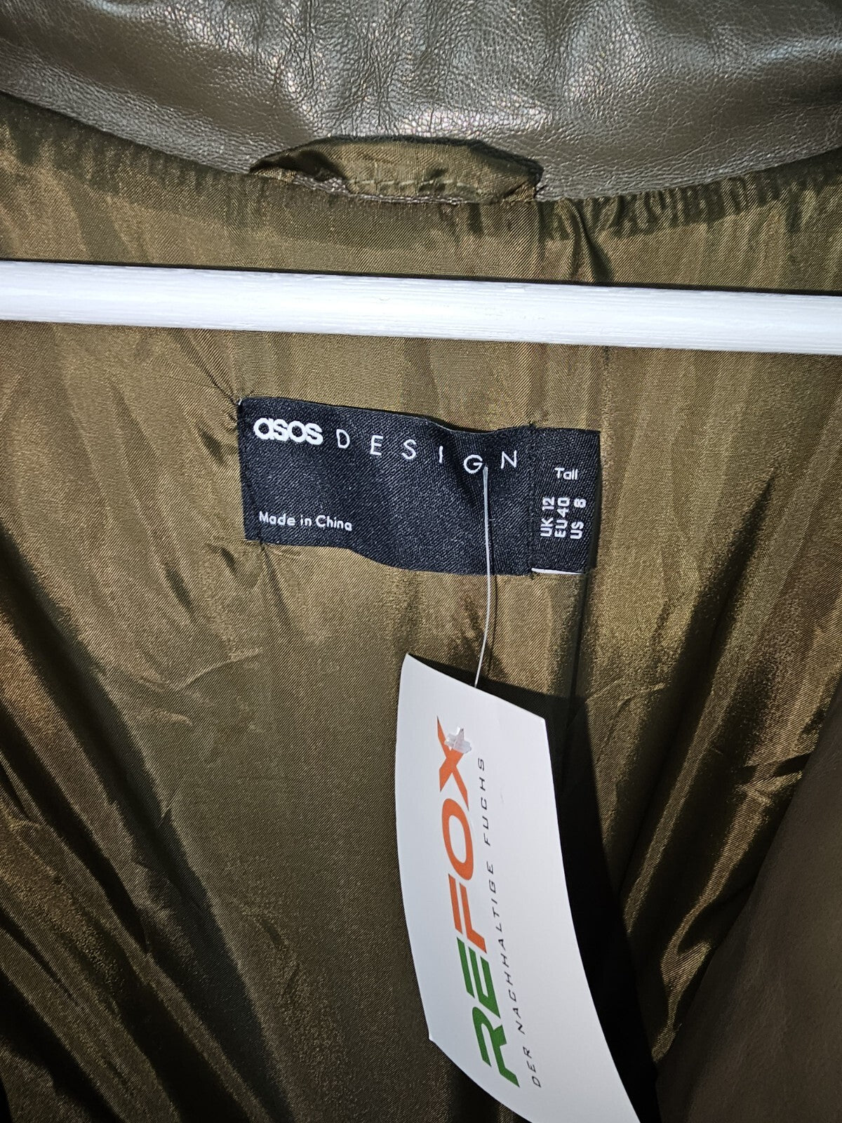EK6916 Damen Mantel von Asos, Olivengrün,  Gr. 402