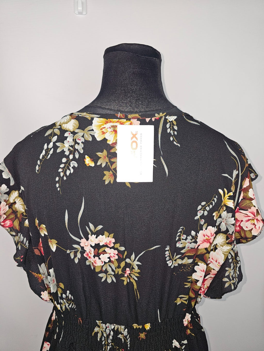 EK6454 Damen Kleid, schwarz mit Blumen, Gr.5XL4