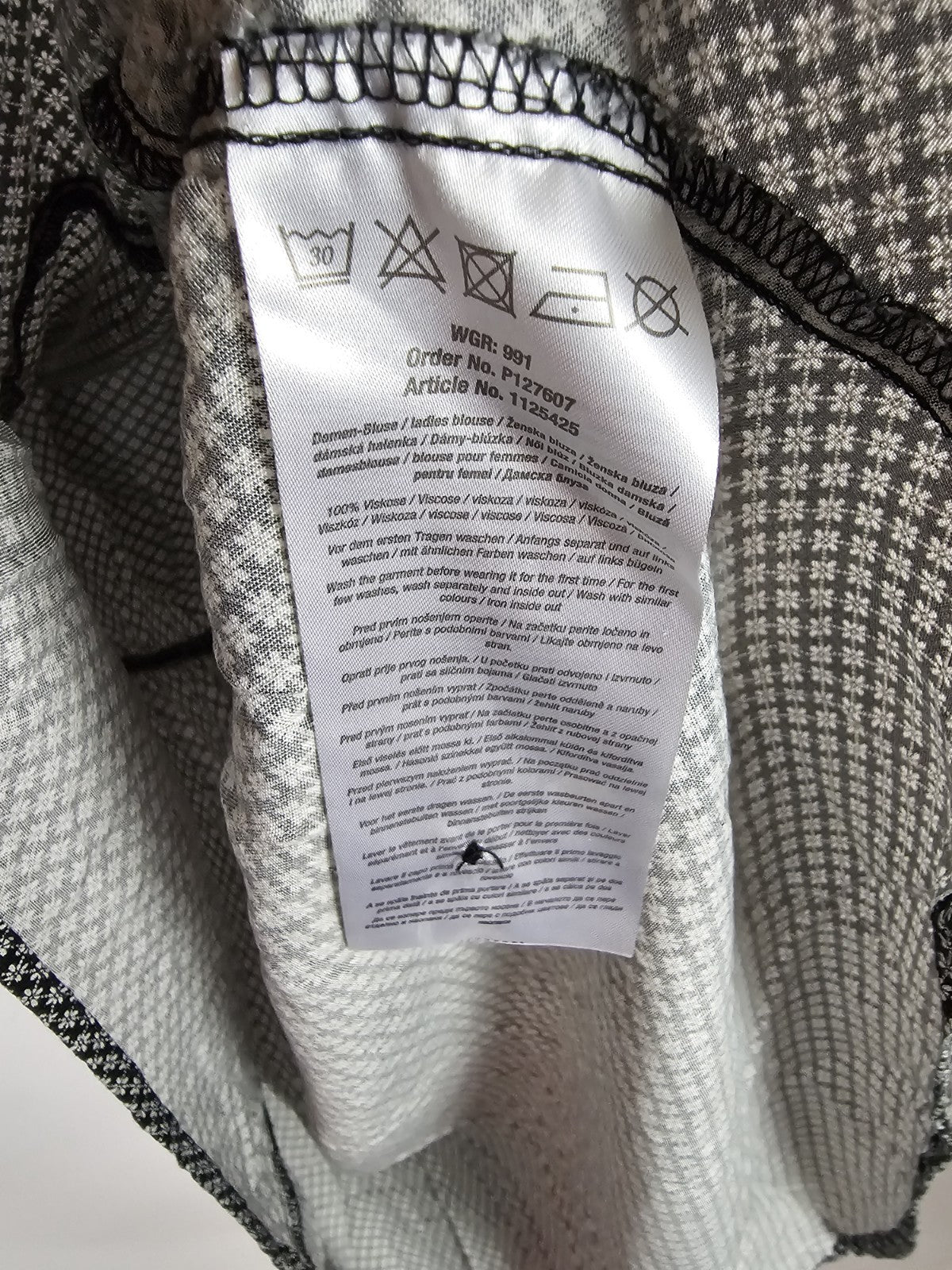 EK9253 Damen Bluse von Janina, Schwarz/Weiß, Gr. 463