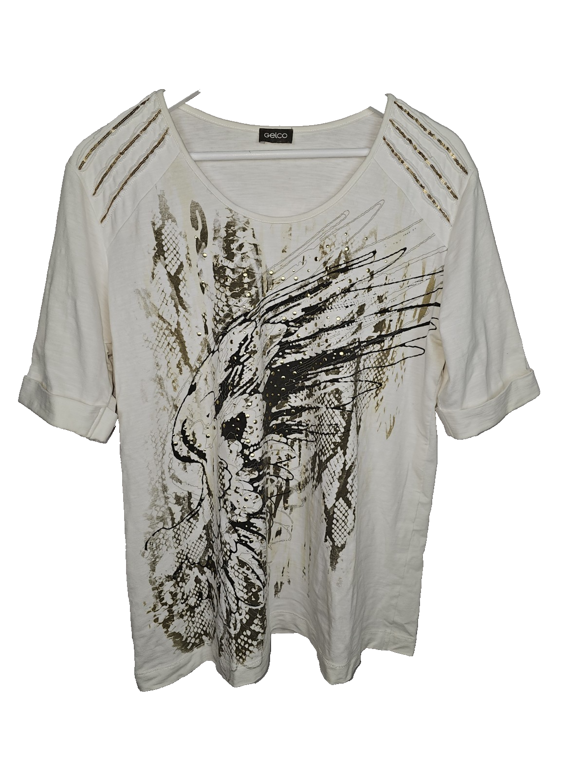 EK7610 Damen T-Shirt von Gelco, weiß, Gr. 42 ( Größentabelle)0