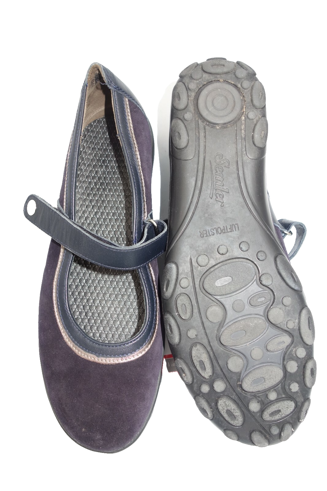 ES0001 Damen Ballerinas von Semler, 41, blau Echt Leder5
