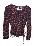 EK8193 Damen Bluse von Vila, Dunkelblau/Tot, Gr. 360