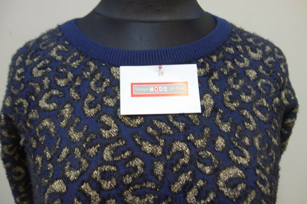 EK0964 Damen Pullover von Zara, dunkelblau mit Glitzer, Gr. S1