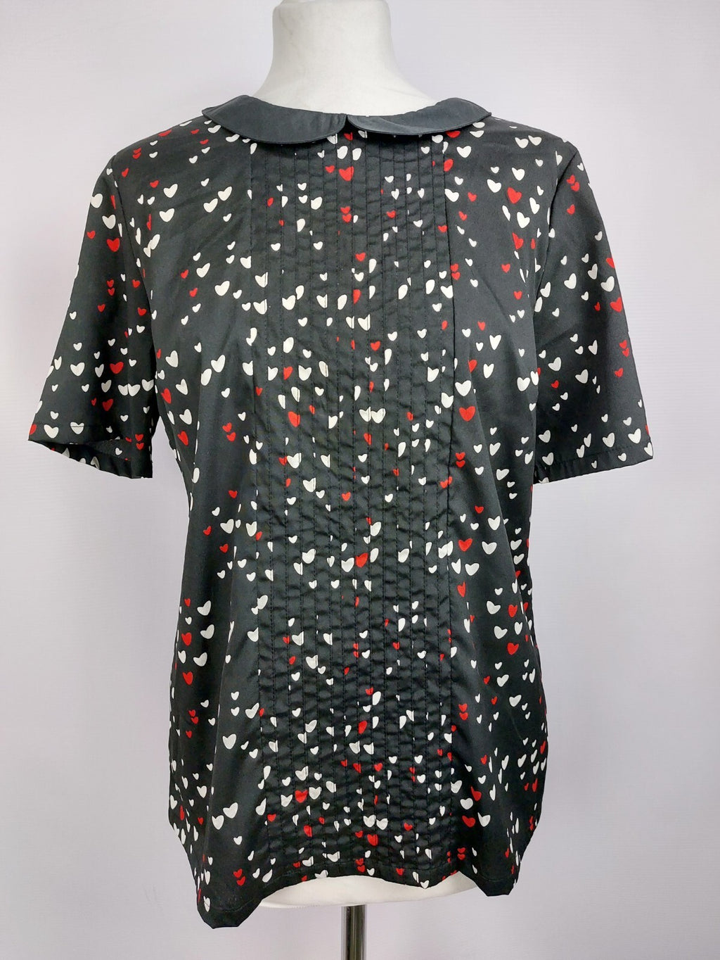 EK4640 Damen Bluse von Laura Kent, schwarz mit Herzchen, Gr. 380