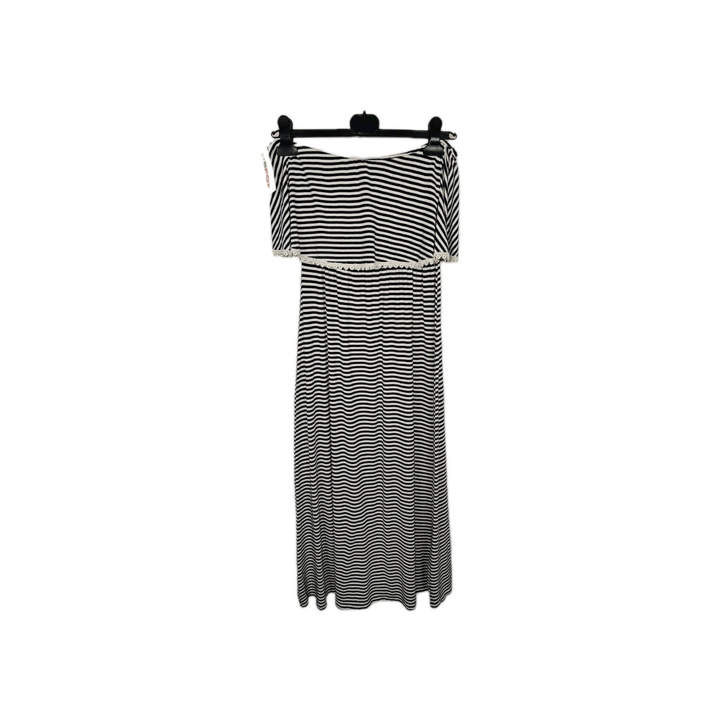 EK9863 Damen Kleid Gr.M Weiß Gestreift0