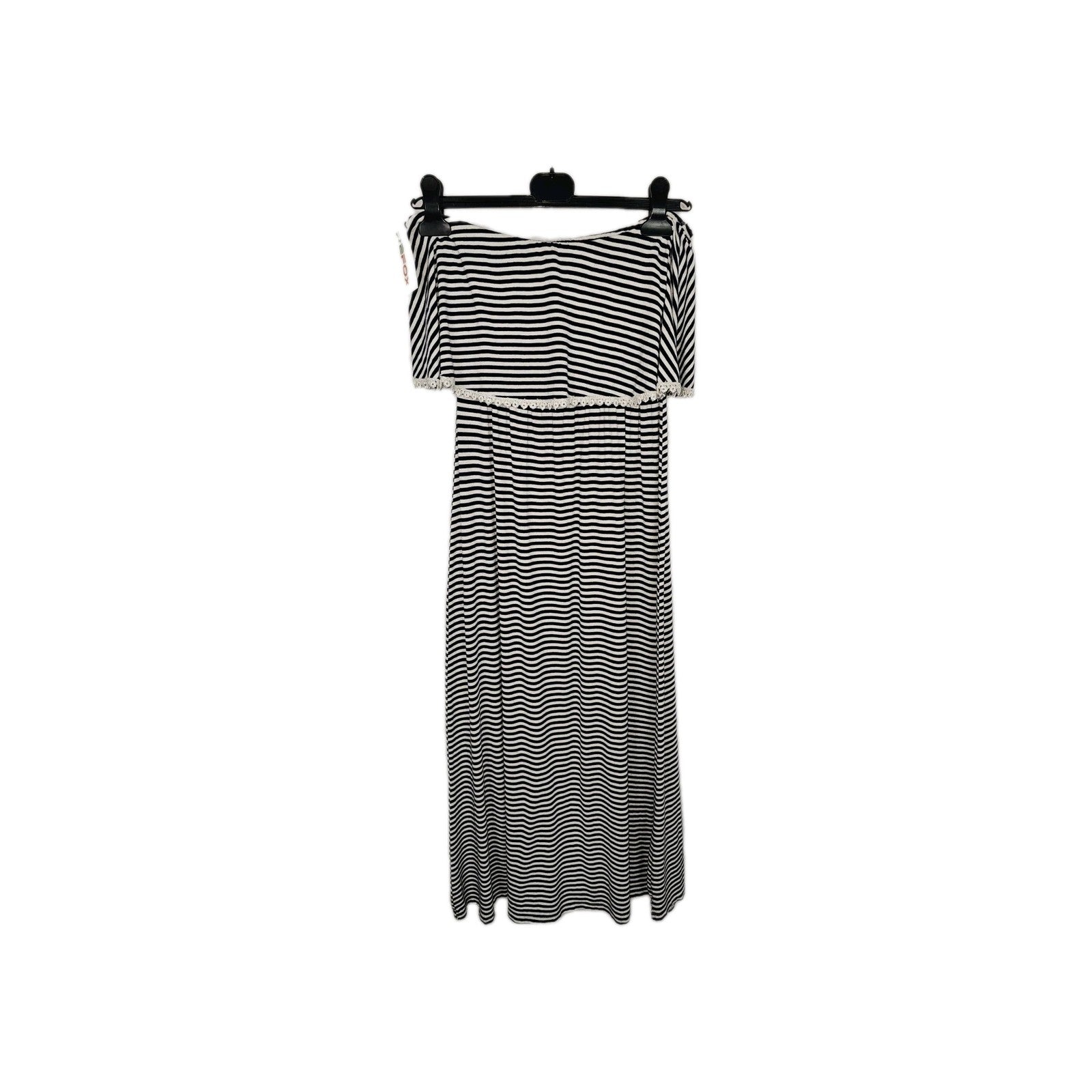 EK9863 Damen Kleid Gr.M Weiß Gestreift0