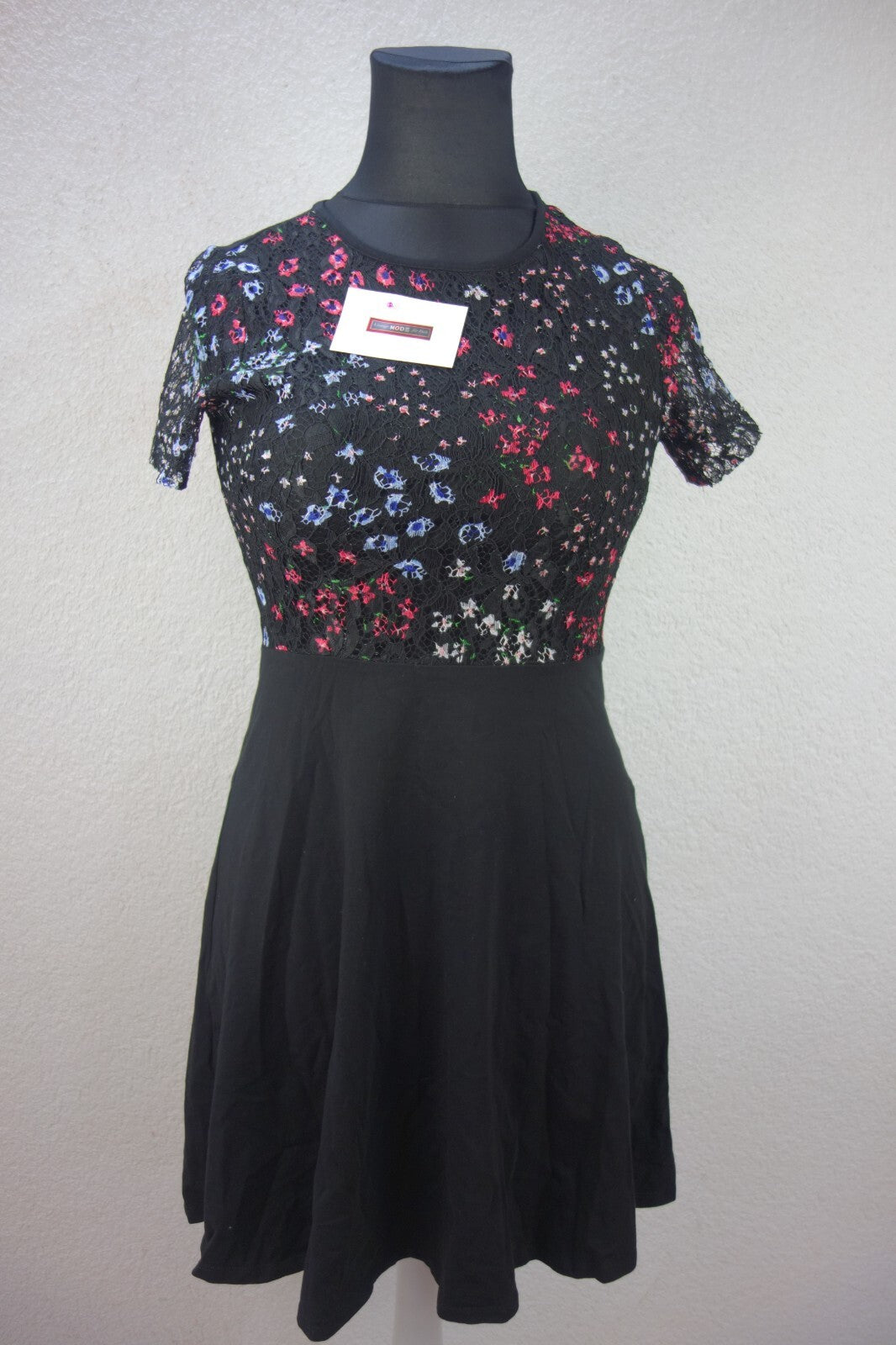 EK1304 Damen Kleid von Dorothy Perkins, schwarz mit gemusterter Spitze, Gr.400