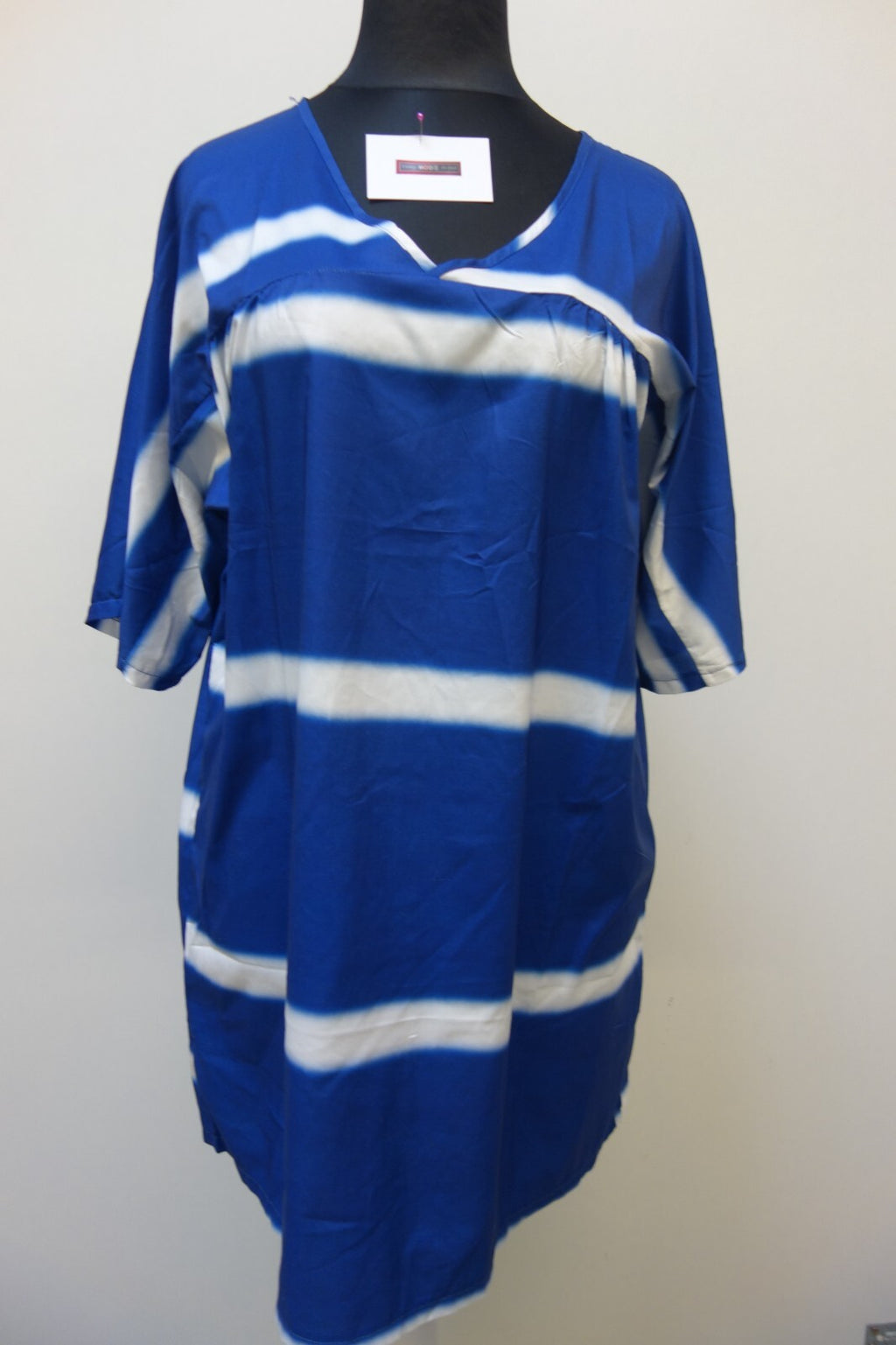 EK3489 Damen T-Shirt, Gr. 4XL, blau/weiß0