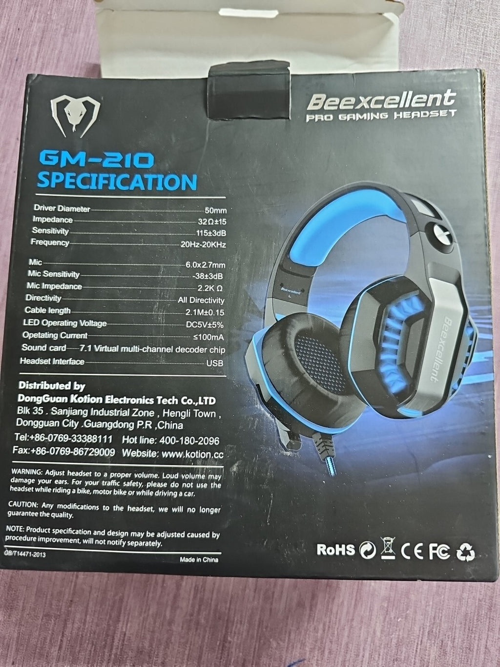 EB567 Beexcellent GM-210 Gaming Headset 1