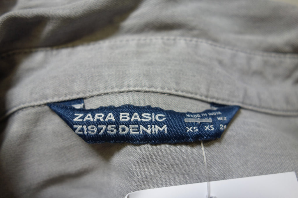 EK1116 Damen Bluse von Zara Basic, grau, Gr. XS5