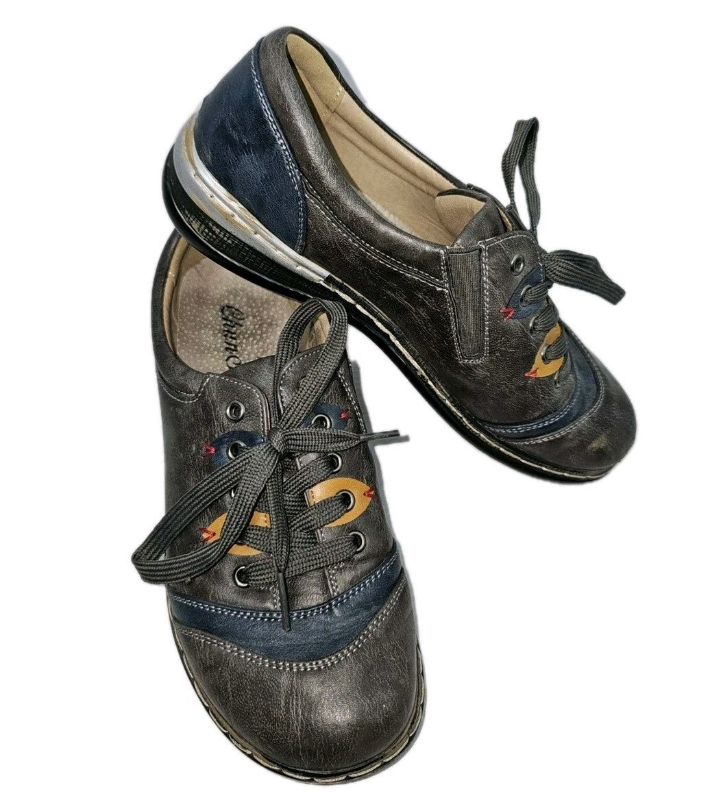 ES851 Damen Halbschuh von Chun Sen, braun/grau, Gr.380