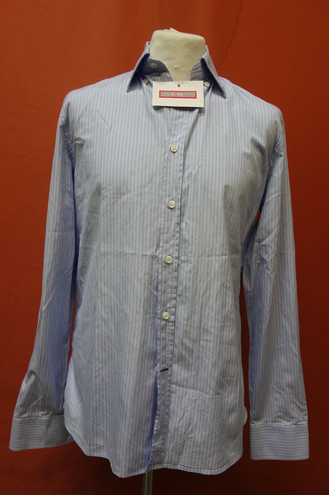 EK0244 Herren Hemd von Stefanel, blau, gestreift, L0