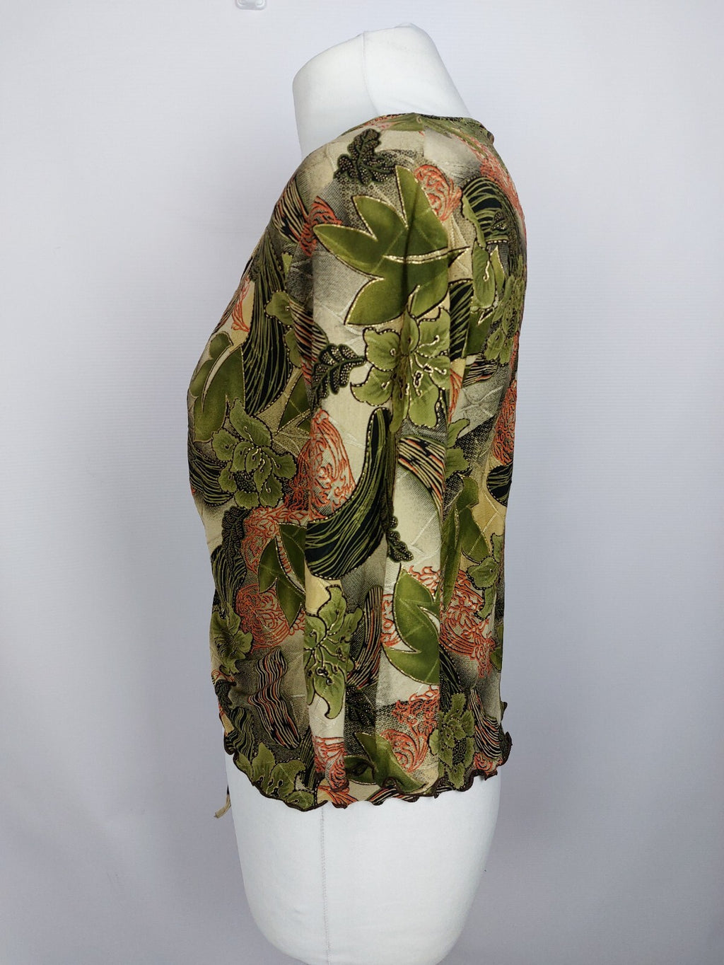EK4760 Damen Bluse von M.A.D. in Paris, beige/grün, Gr.  L3
