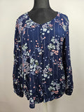 EK5442 Damen Bluse von Gina, blau mit Blumen, Gr. 460