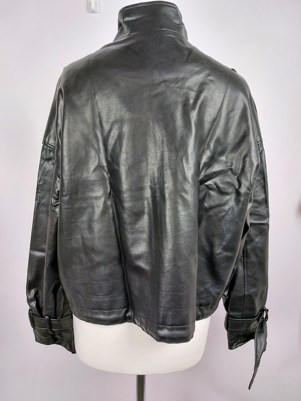 EK0995 Damen Kunstlederjacke von ginatricot, schwarz, Gr. S5