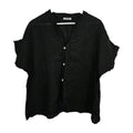 EK9997 Damen Bluse von Puro Lino, Schwarz, Gr. L0