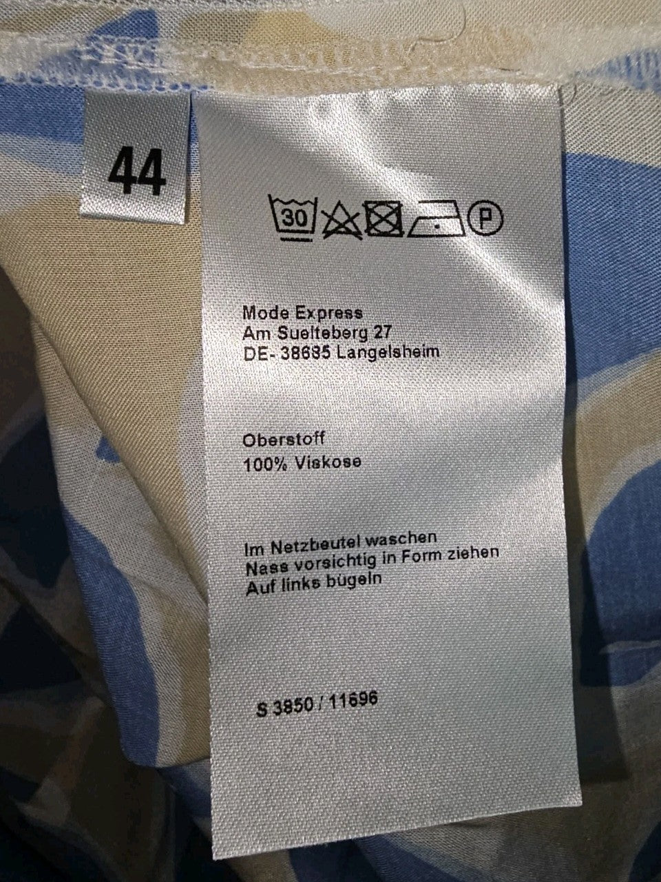 EK10058 Damen Bluse von Estelle Jolie, beige-blau, Gr.442