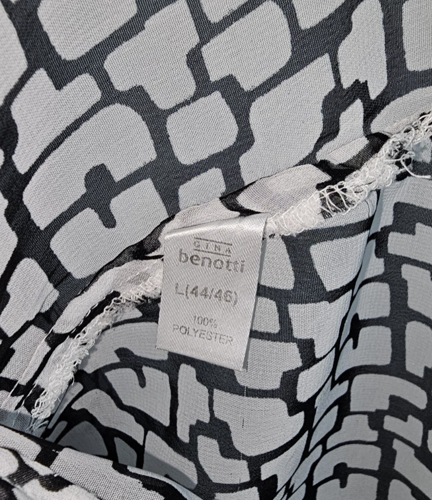 EK7809 Damen Bluse von Gina Benotti, schwarz-weiß, Gr.L2