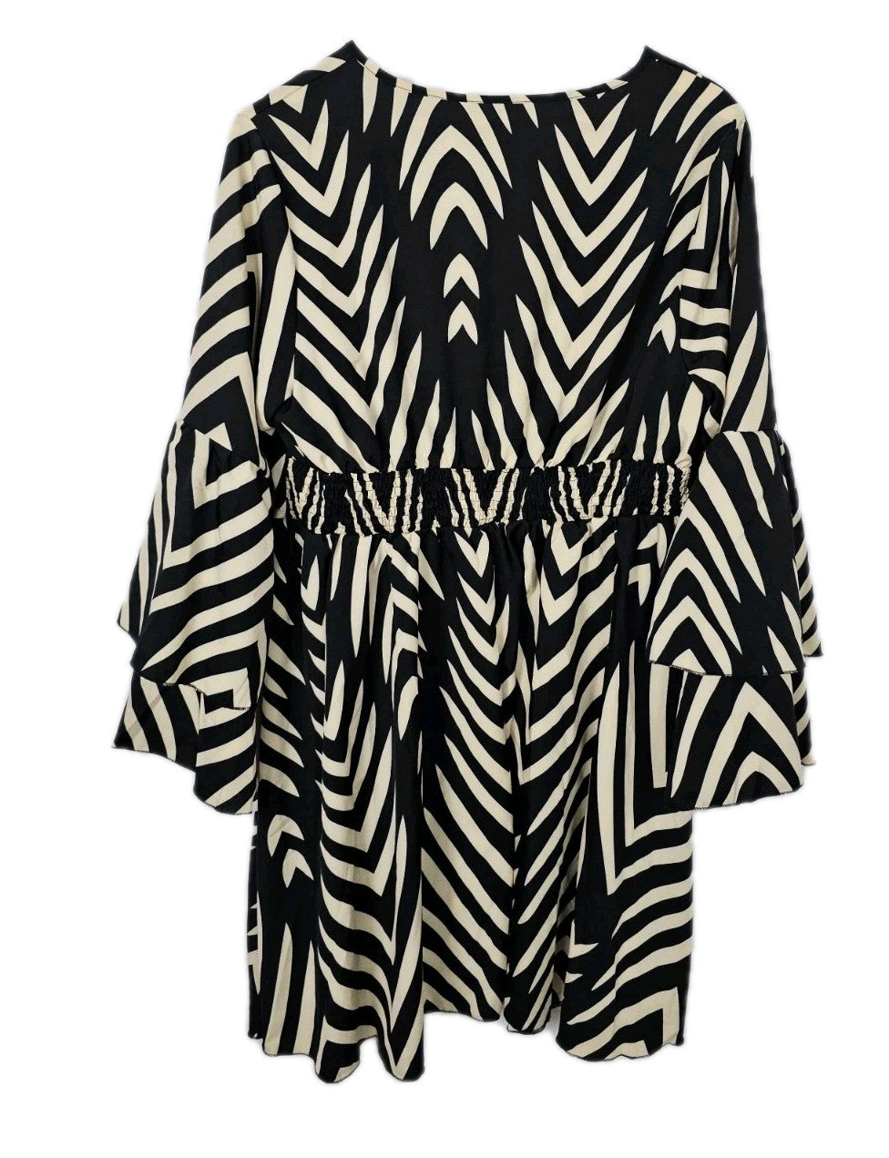 EK5463 Damen Kleid von SheIn, beige-schwarz, Gr.0XL2