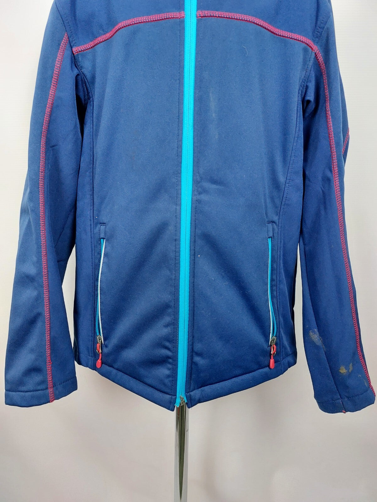 EK5017 Kinder Softshelljacke von Crane, blau/rot, Gr. 158/1642