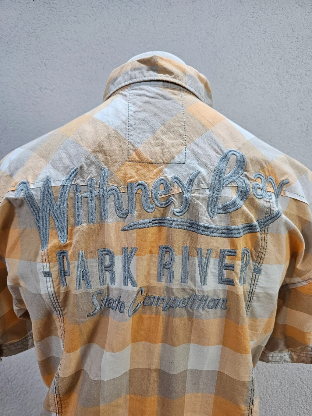 EK5799 Herren Hemd von s.Oliver, orange/beige kariert, gr. L7