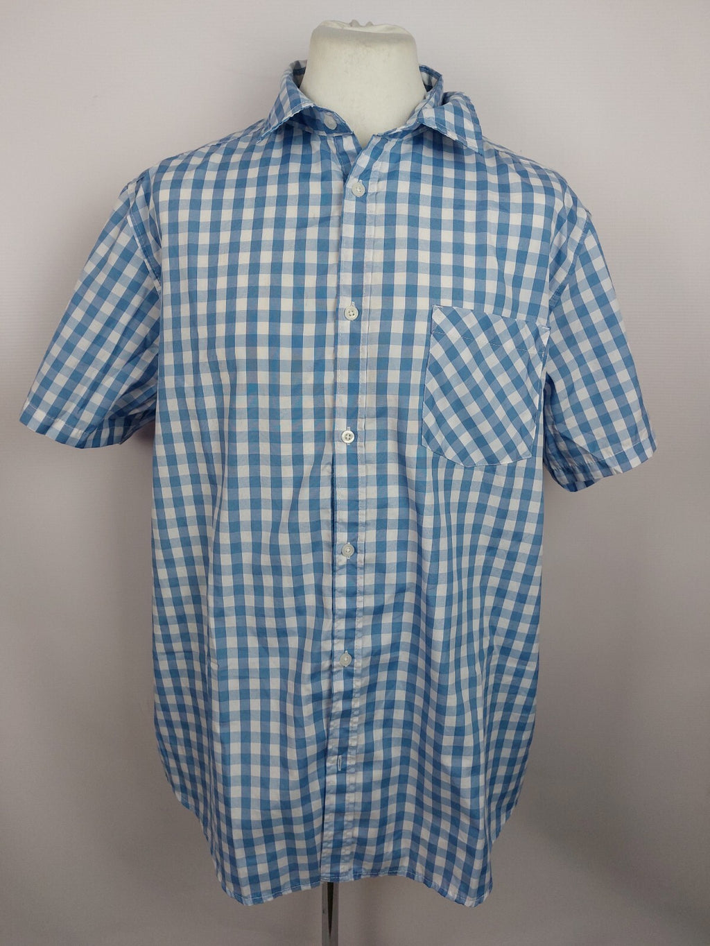 EK4349 Herren Hemd von Identic, blau/weiß kariert,Gr. 2XL0