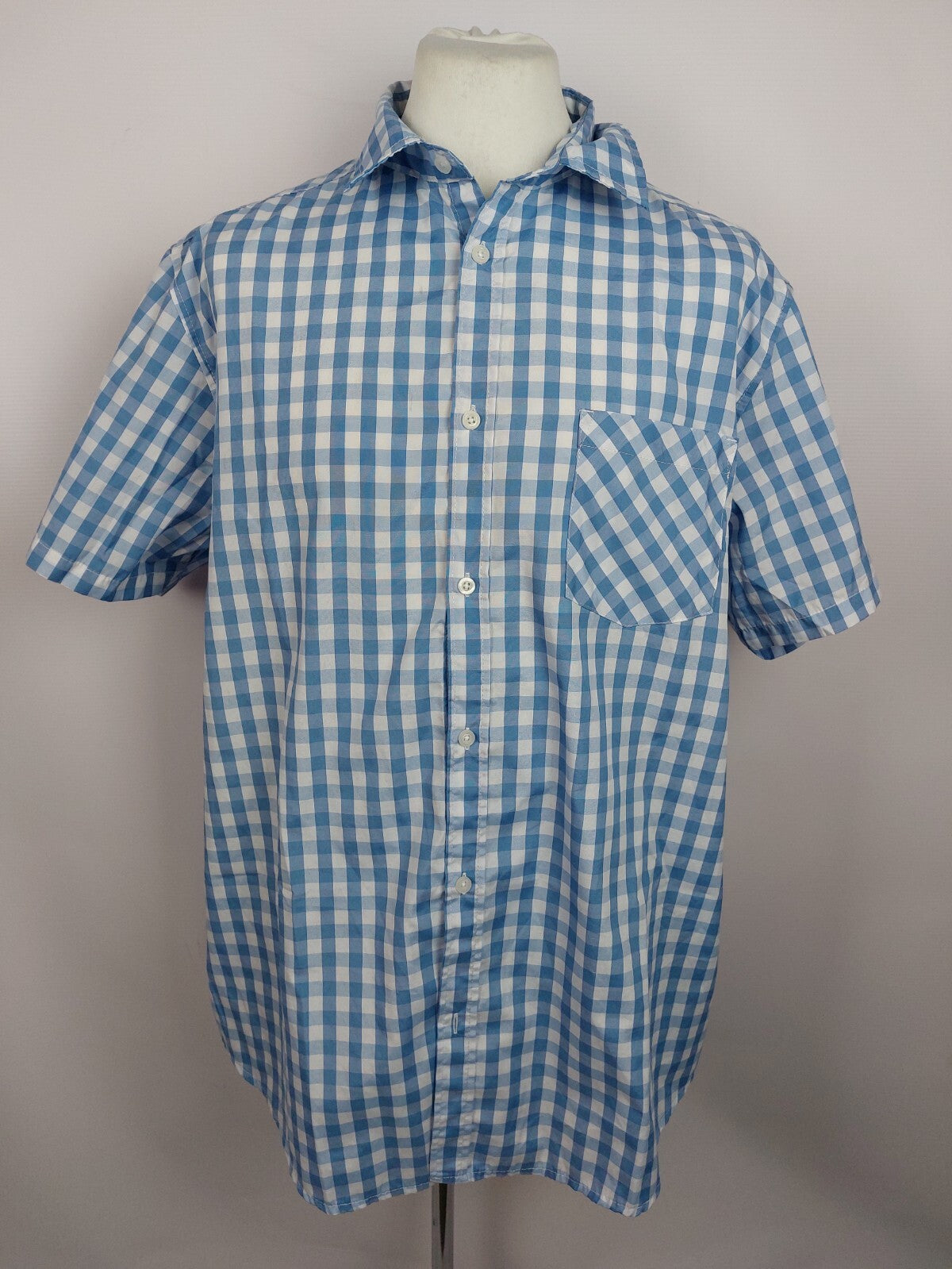 EK4349 Herren Hemd von Identic, blau/weiß kariert,Gr. 2XL0
