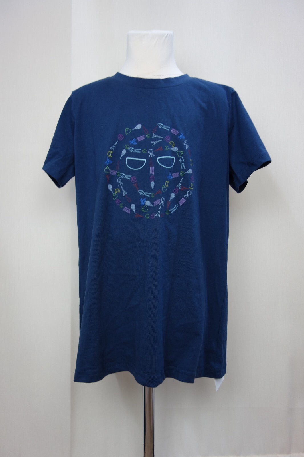 EK0347 Damen T-Shirt von Bidi Badu, dunkelblau mit Aufdruck, Gr. S1