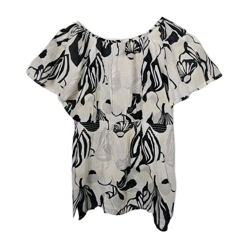 EK8864 Damen Bluse von H&M, Weiß/Schwarz, Gr. 382