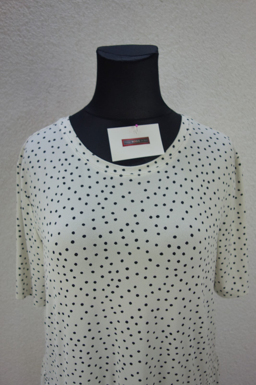 EK0925 Damen Kleid von Jean Pascal, weiß mit Punkten, Gr. L1