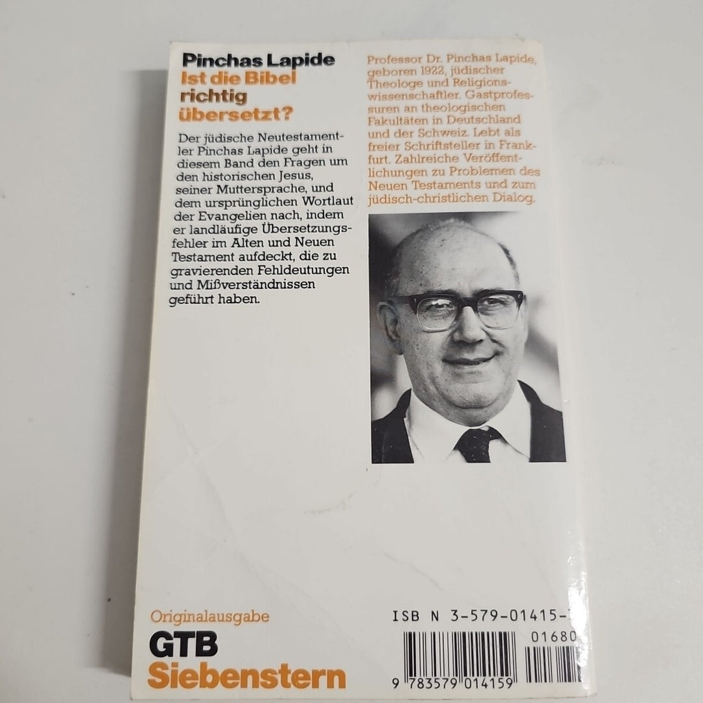 EB1826 Ist die Bibel richtig übersetzt? Band 1. von Lapide, Pinchas1