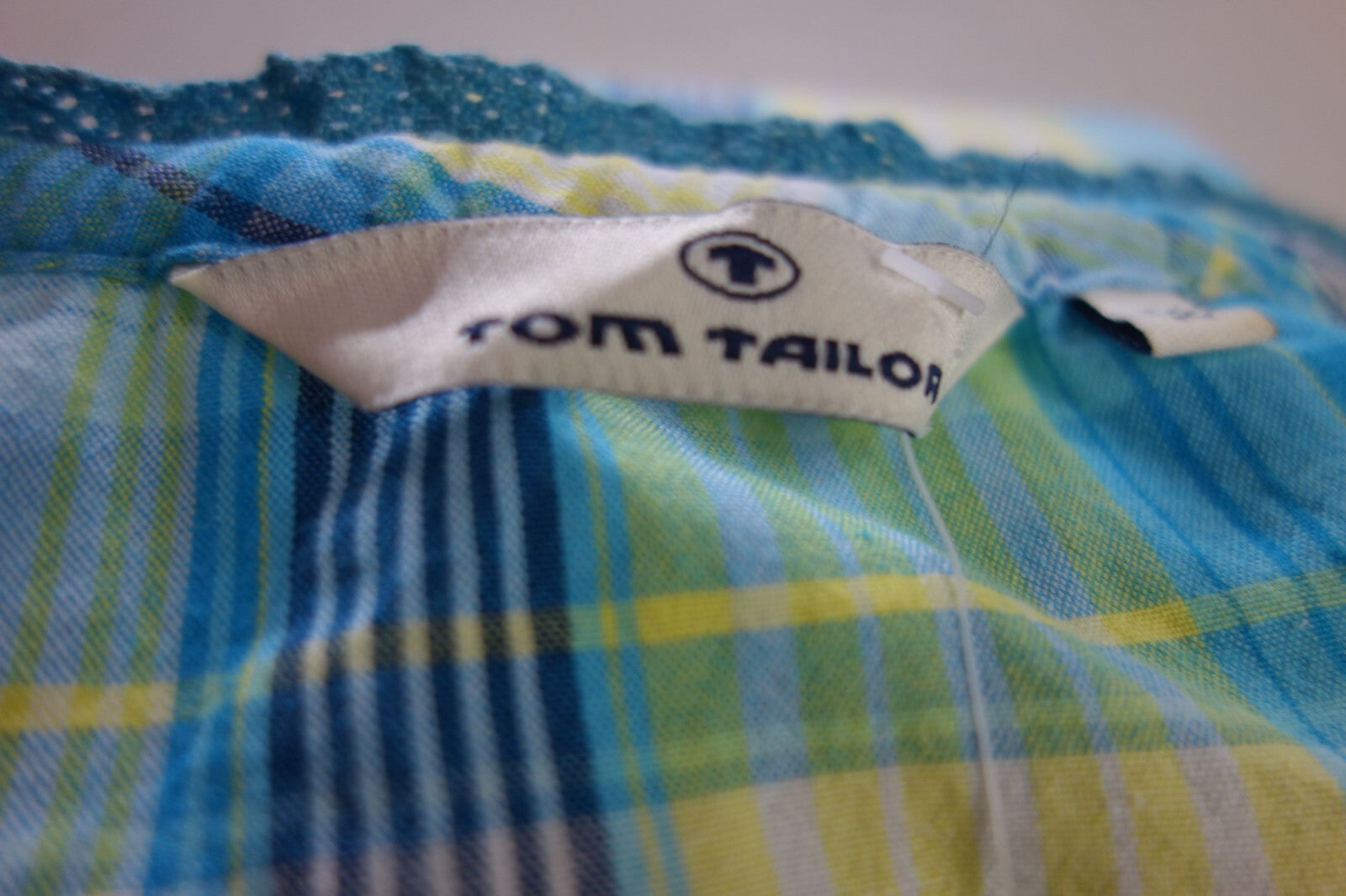 EK4072 Damen Bluse von Tom Tailor, blau/gelb kariert, Gr. 384