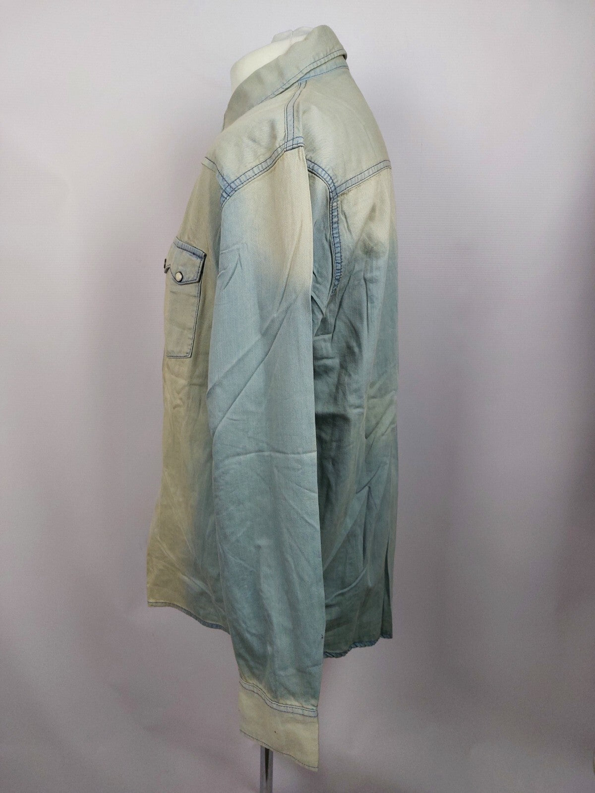 EK4920 Herren Jeanshemd von Urban Casual Style, blau/beige, used Look, Gr. XL/566