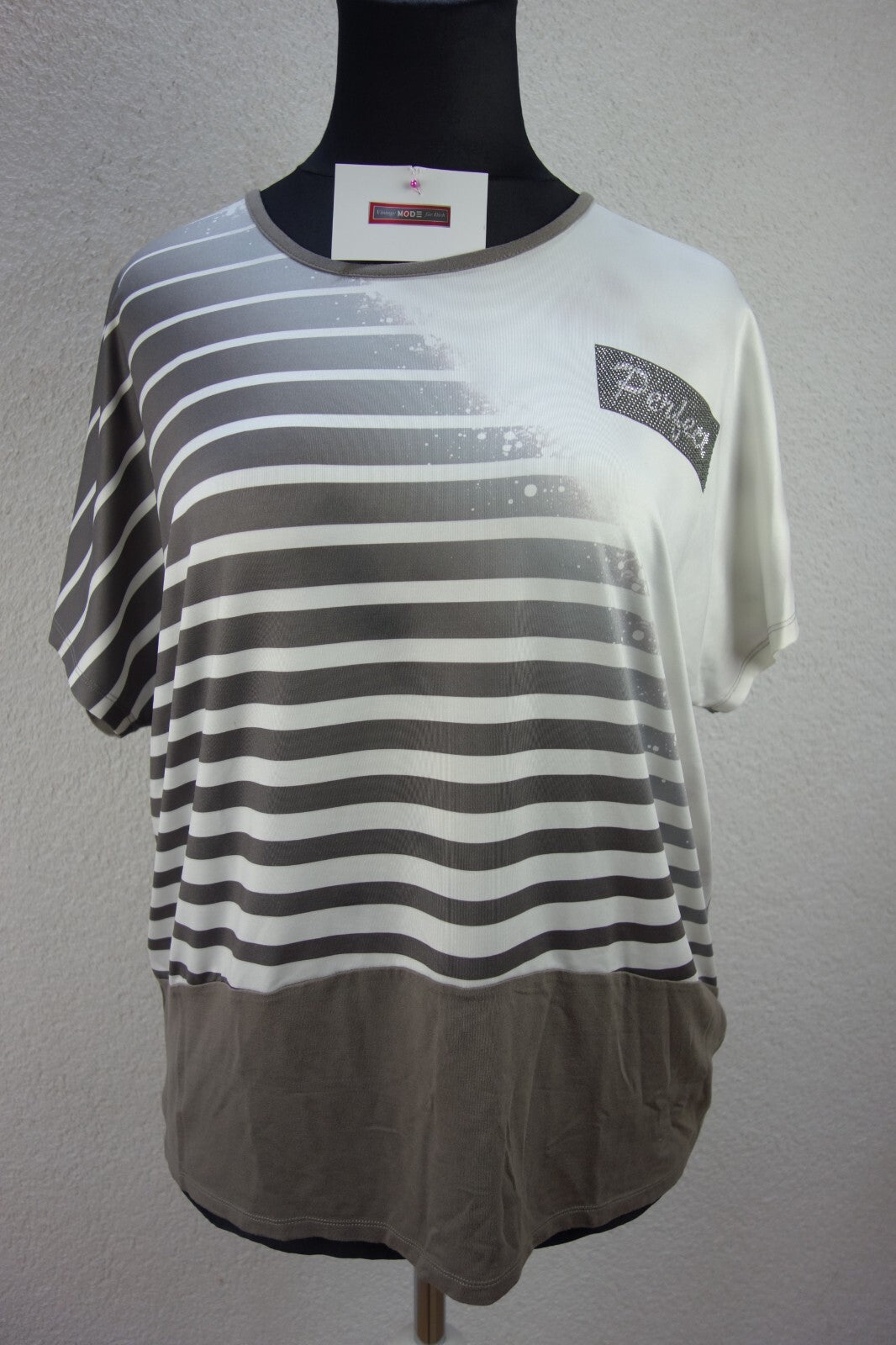 EK4089 Damen T-Shirt von Estefania, grau/weiß, Gr. 2XL0