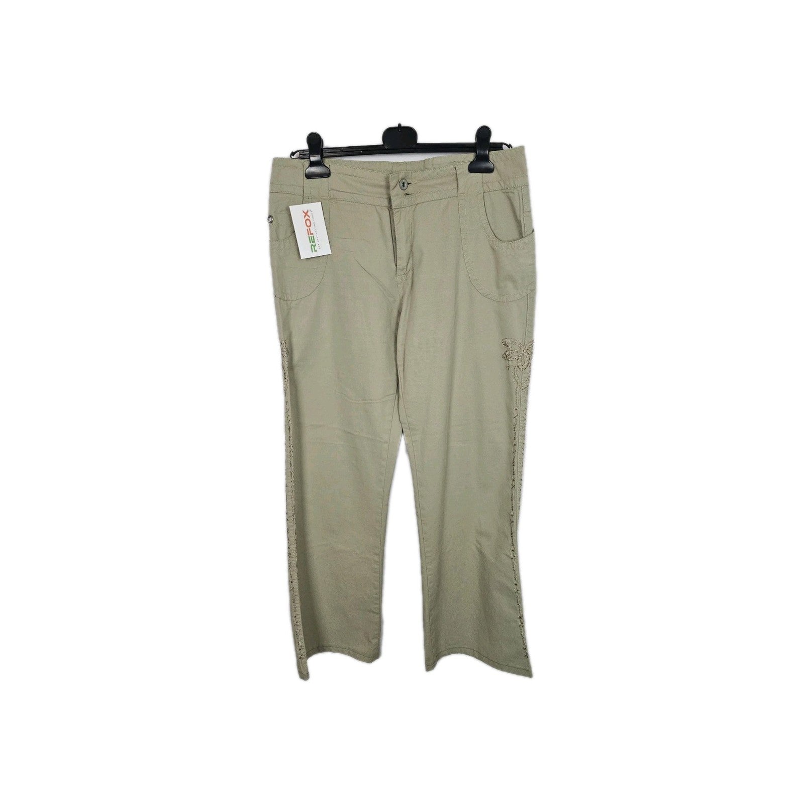 EK11124 Damen Hose Gr.L Beige Hosenbund 42cm0