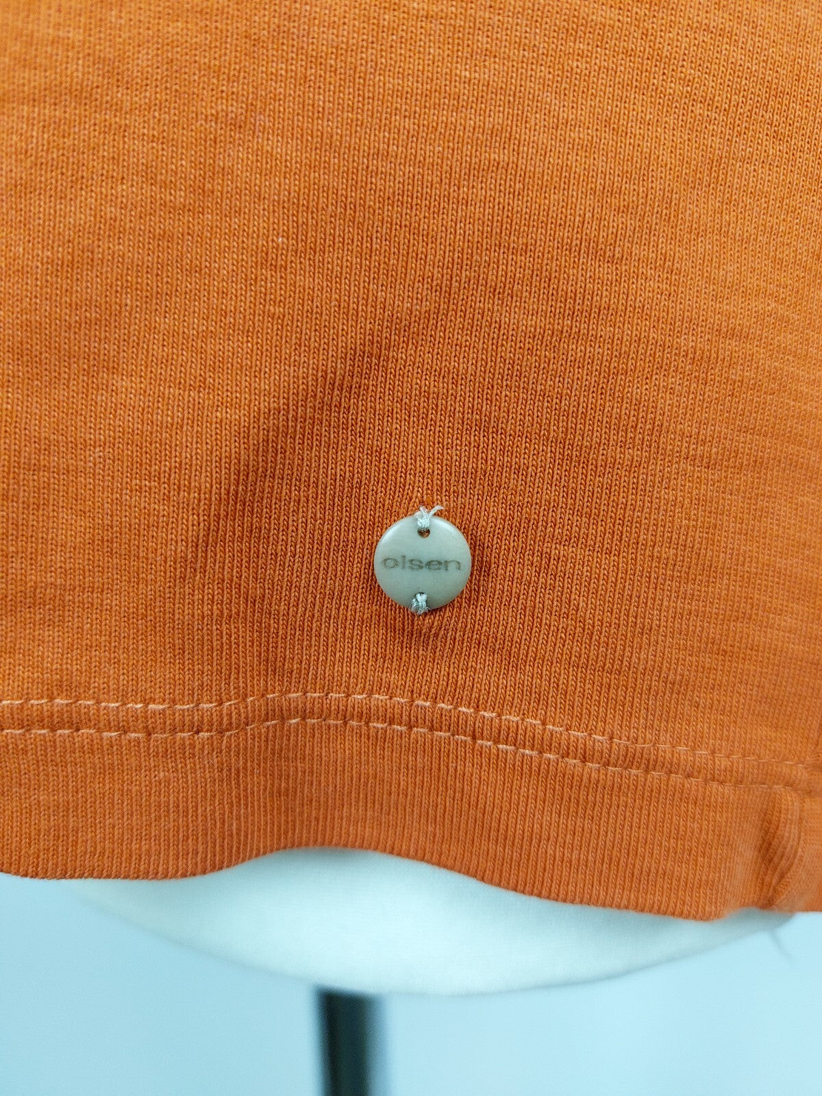 EK136 Orangenes Langarmshirt von Olsen, Gr. L5