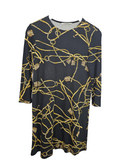 EK2886 Damen Kleid von Stradivarius, schwarz-gold, Gr.M0