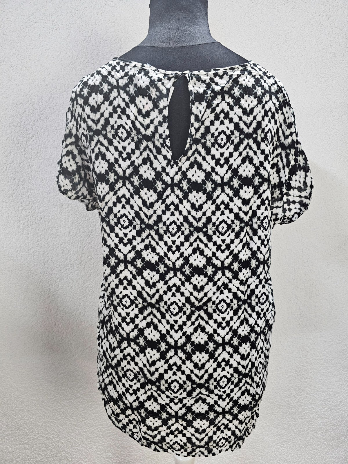 EK5958 Damen Bluse von Up Fashion schwarz/weiß, Gr. L3
