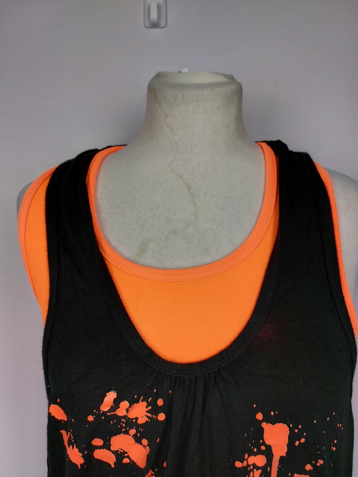EK4447 Damen Top von Style One, schwarz/orange, Gr. S1