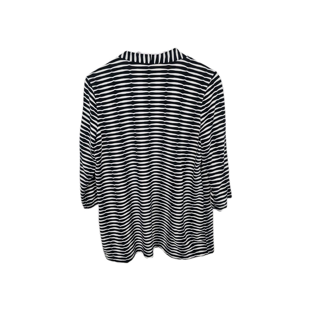 EK9337 Damen Jacke Gr.42 Schwarz Gestreift2