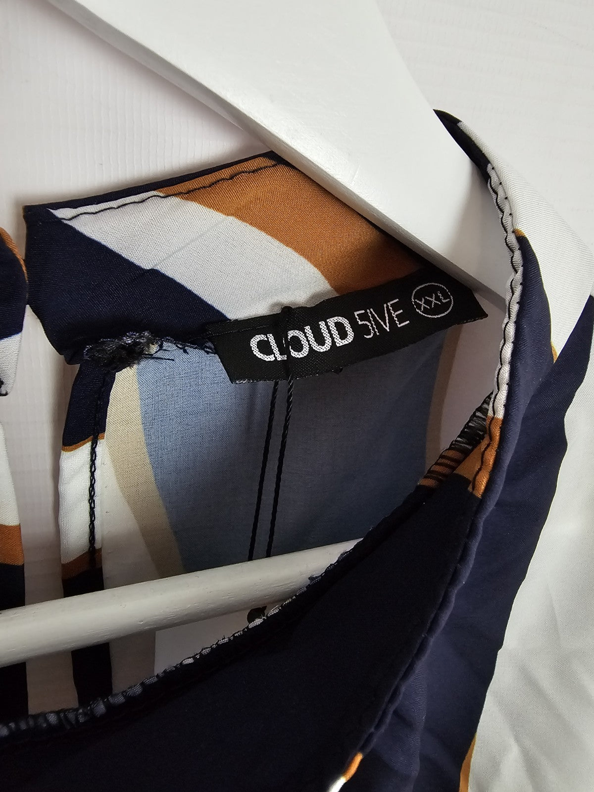 EK9135 Damen Bluse von Cloud 5ive, blau-braun-weiß, Gr.XXL2