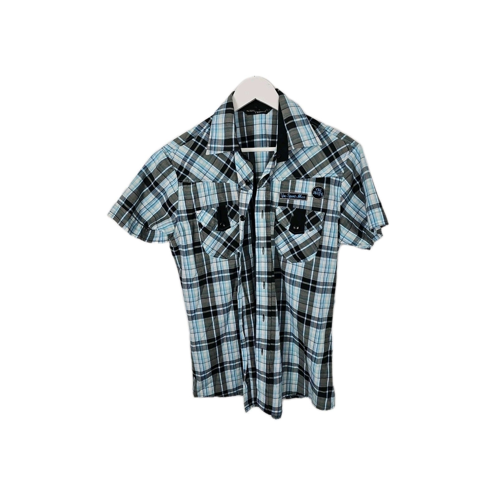 EK9109 Herren Hemd von YXC Fashion,  Gr.L, Blau Karriert0