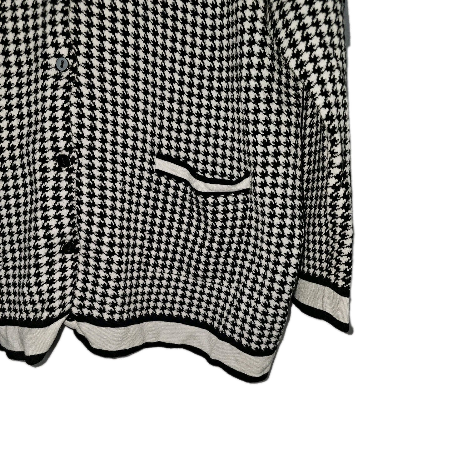 EK9392 Damen Strickjacke von Helena Vera, Schwarz/Weiß, Gr. 461
