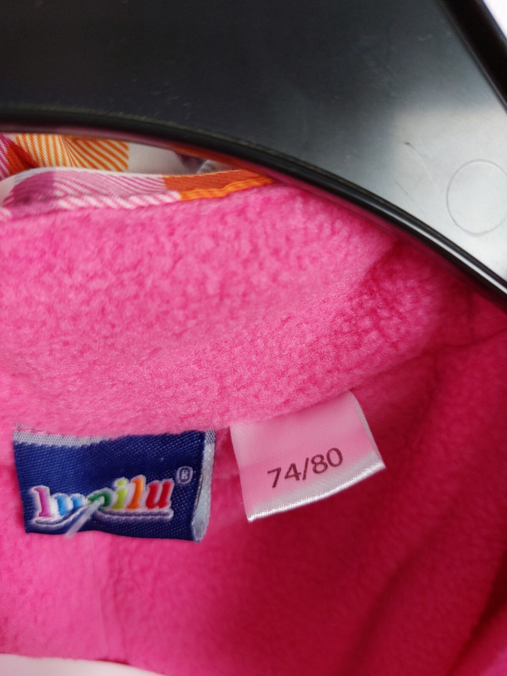 EK1231 Mädchen Einteiler von Lupilu, Gr. 74/80, rosa kariert1