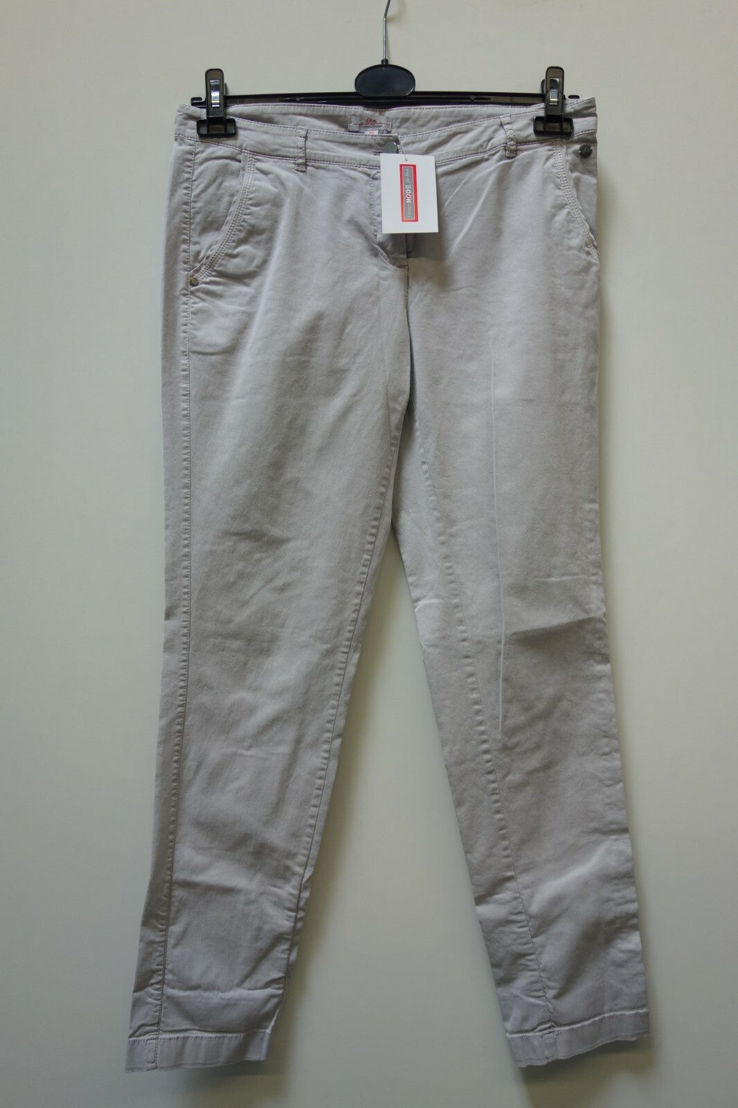 EK0793 Damen Stoff Hose von s. Olivier hell grau Gr 380